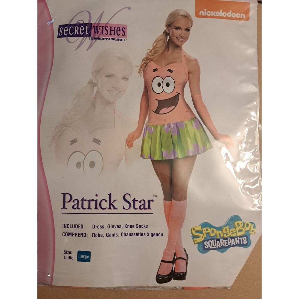 Secret Wishes Patrick Star SpongeBob Costume Womens Large 10-14 Dress 887185